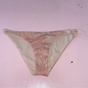 NWT L*Space Sparkly Womens Lizzie Bikini Bottoms Metallic Marble Print Pastel